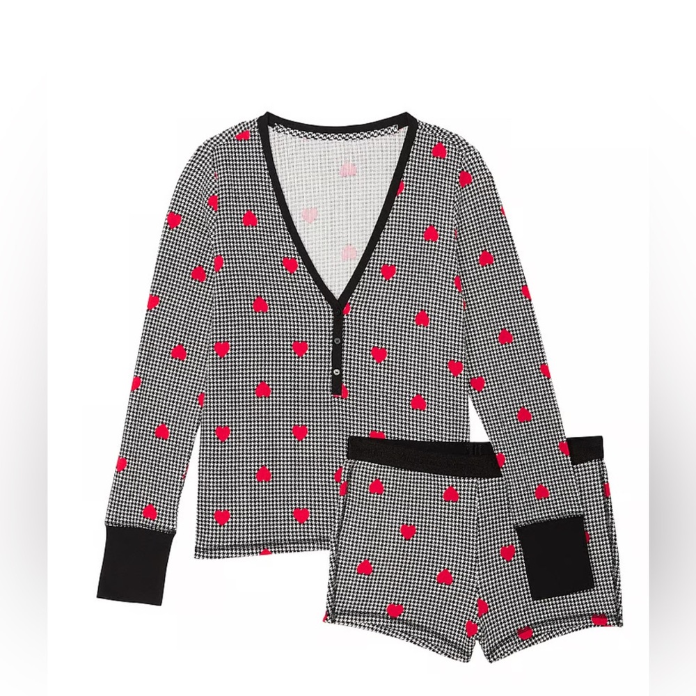 VICTORIA'S SECRET Thermal Short Pajama Set NWT sz Large
